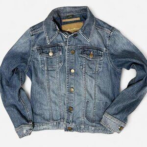Vintage Eddie Bauer Jacket Women’s L Blue Denim Jean Trucker Button Up Classic